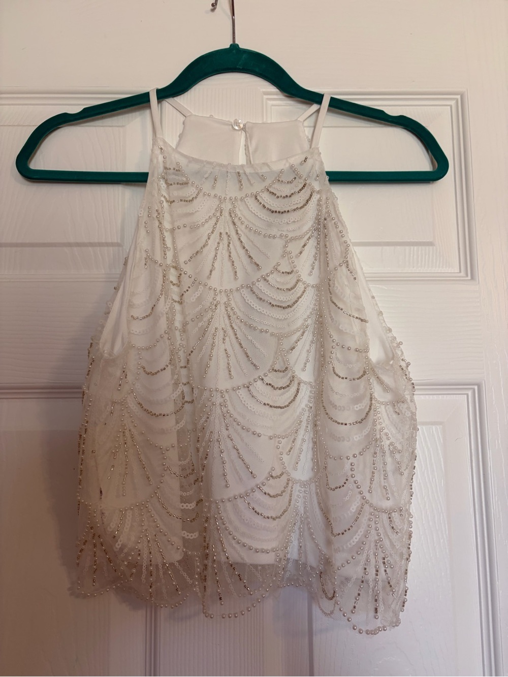 EB Luxe White Beaded women’s top - Picture 3 of 4